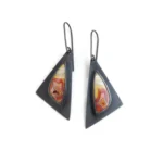 Triangular Agate Oxidized Silver Earrings