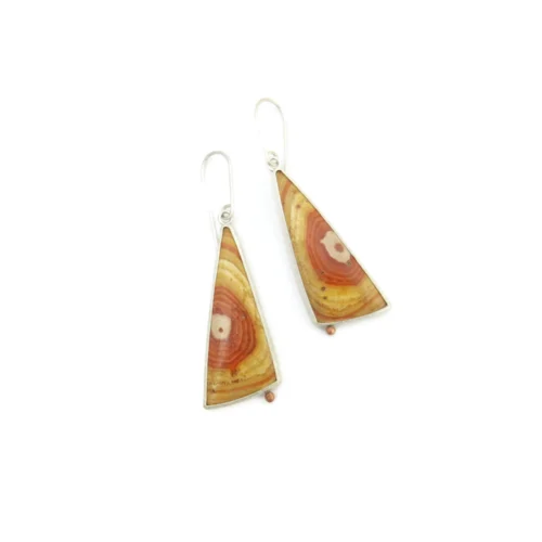 Long Jasper Silver Dangle Earrings