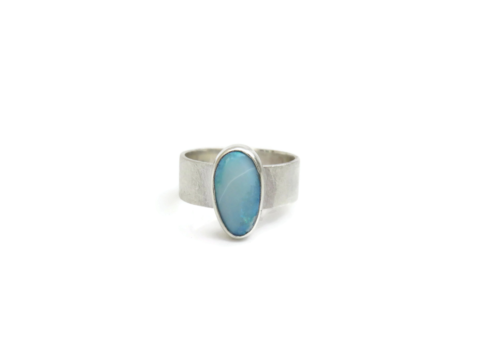 Silver Ring with Opal Doublet