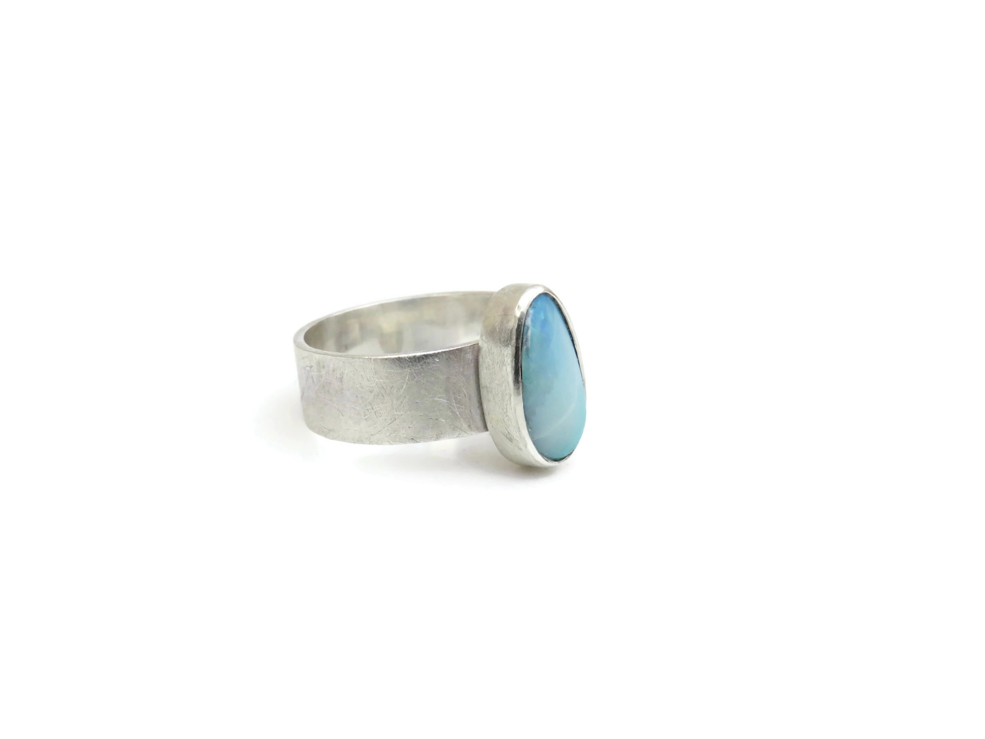 Silver Ring with Opal Doublet