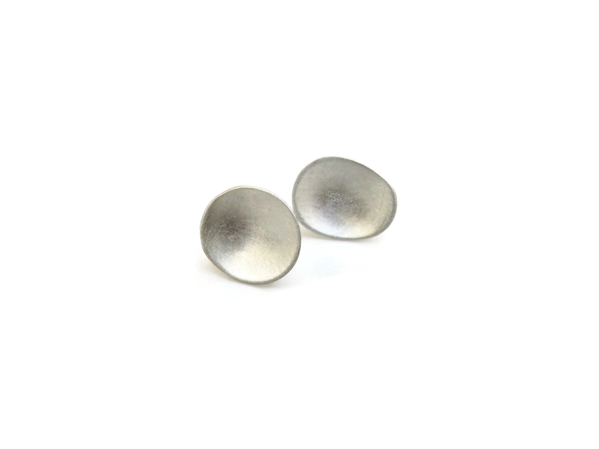 Organic Shape Silver Earrings