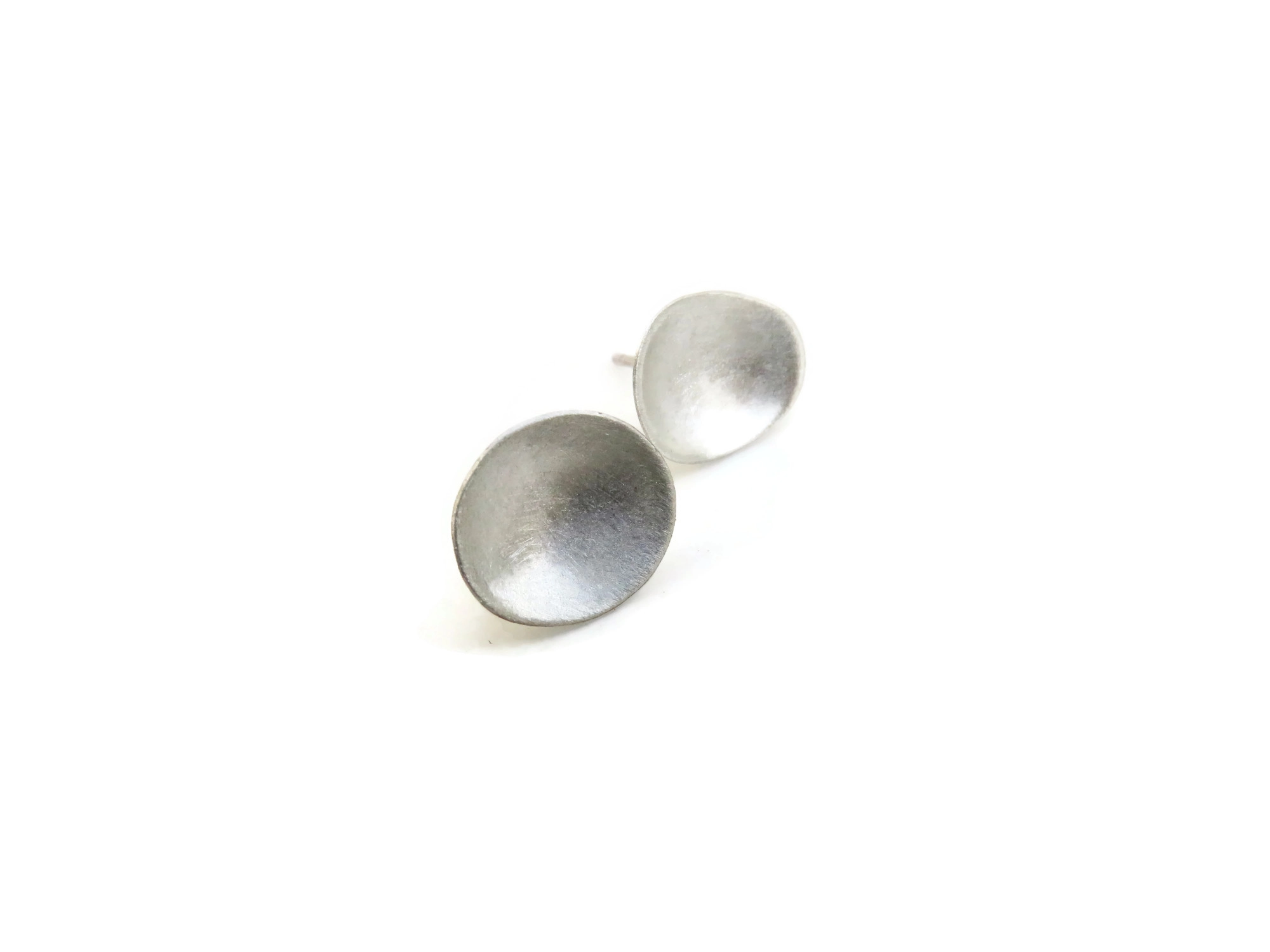 Organic Shape Silver Earrings