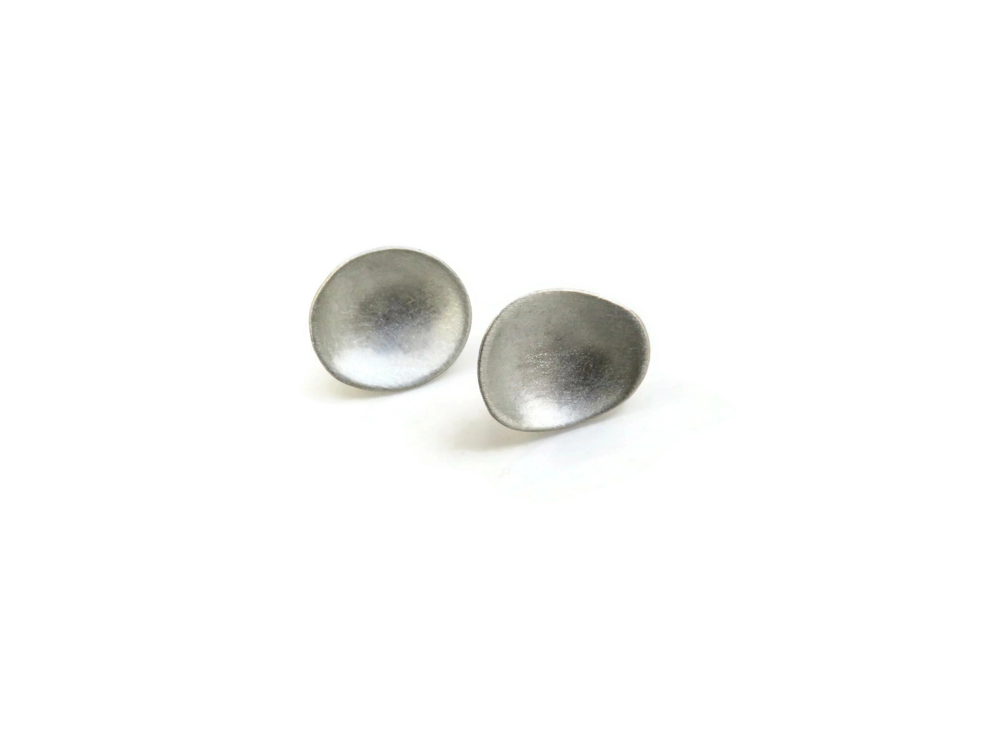 Organic Shape Silver Earrings