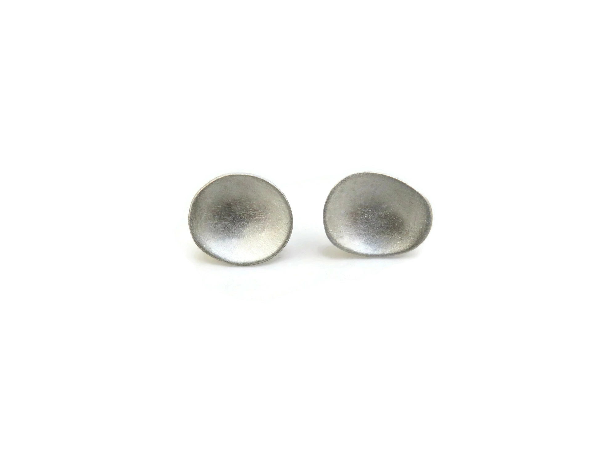 Organic Shape Silver Earrings