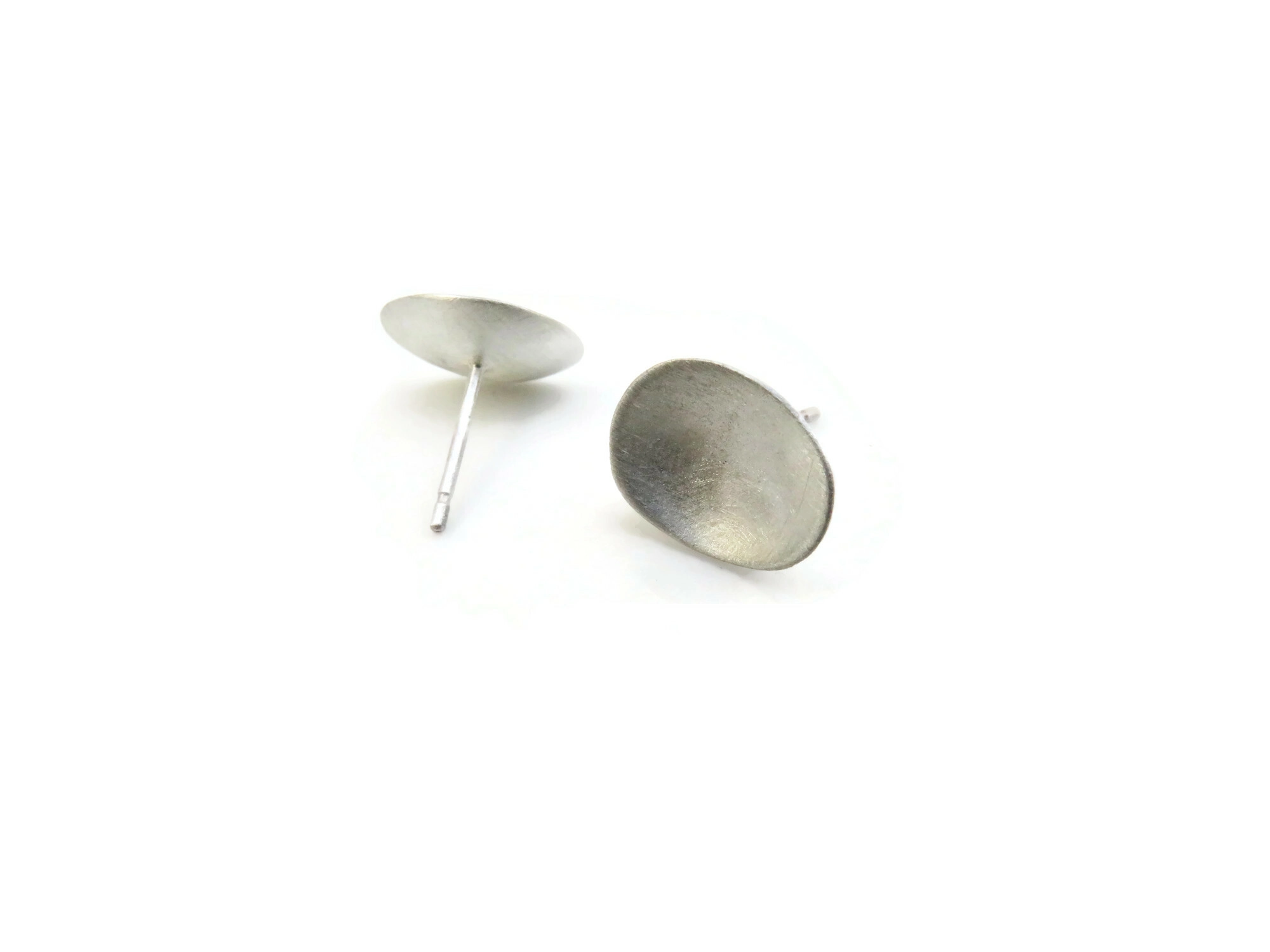 Organic Shape Silver Earrings