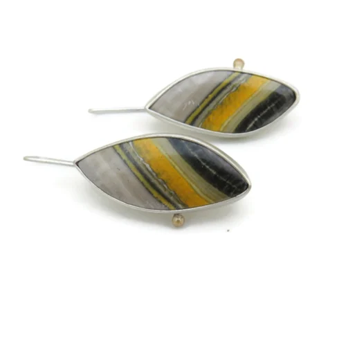 Bumble Bee Jasper Dangle Earrings