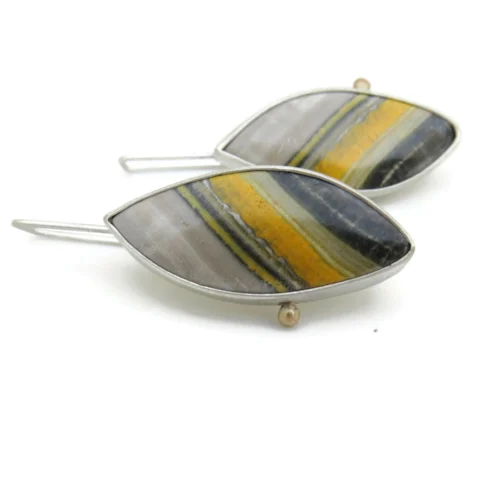 Bumble Bee Jasper Dangle Earrings