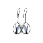 Dendritic Opal Oxidized Silver Long Earrings