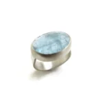 Unique Natural Aquamarine Silver Ring