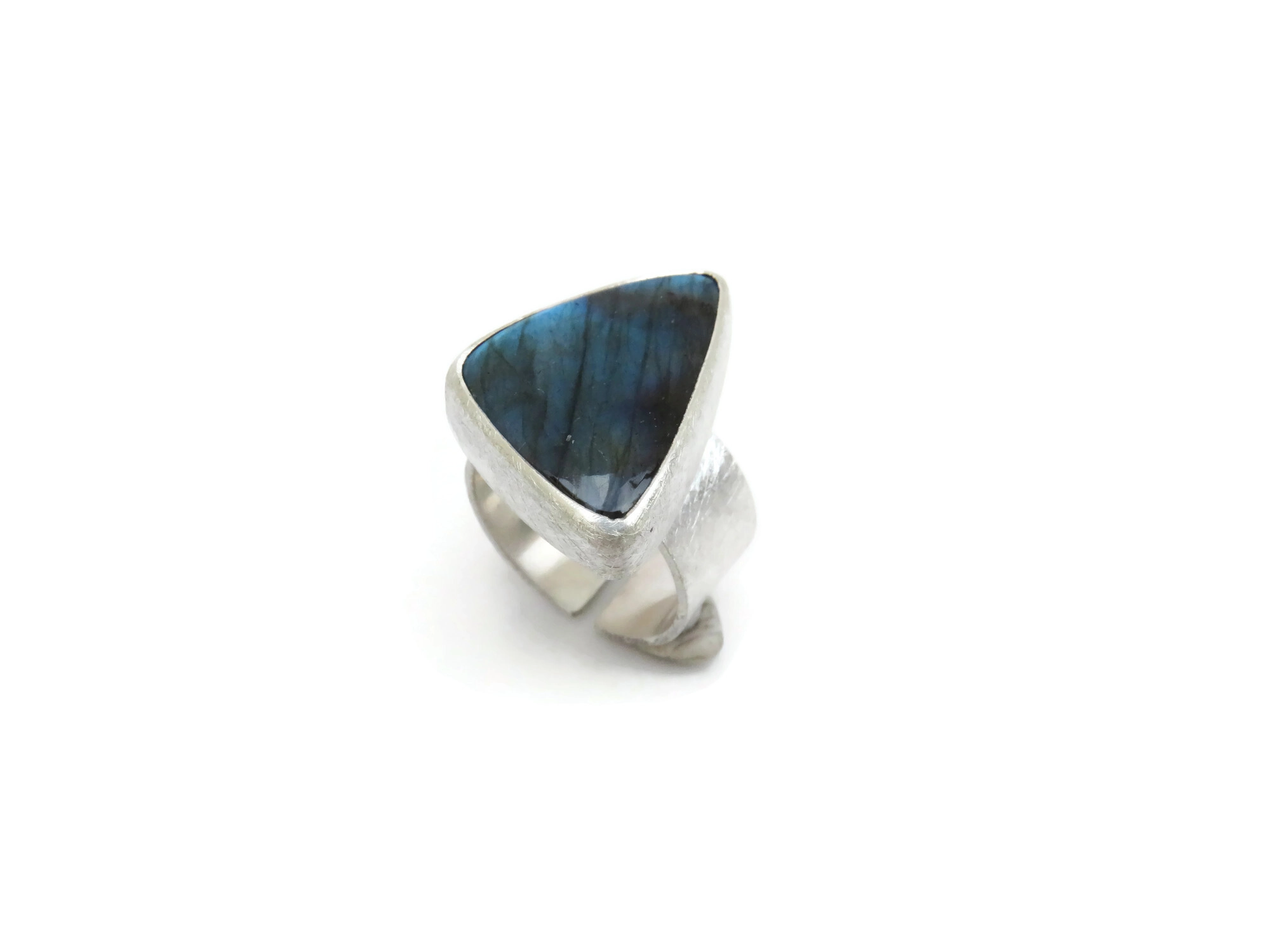 Labradorite Open Silver Ring