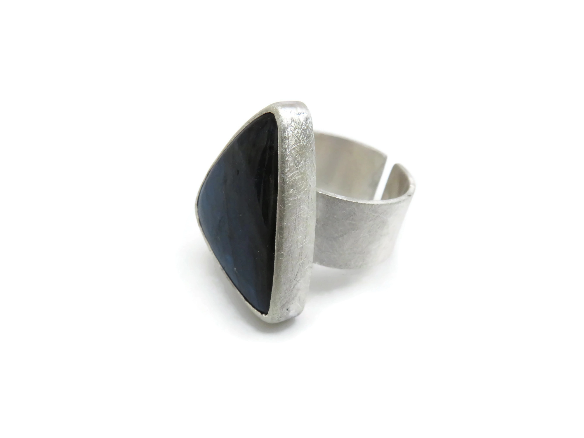 Labradorite Open Silver Ring