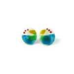 Hand-Painted Enamel Silver Stud Earrings