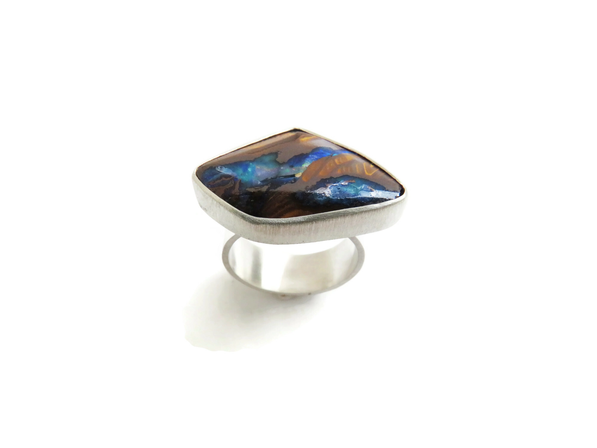 Unique Large Opal Adjustable Ring