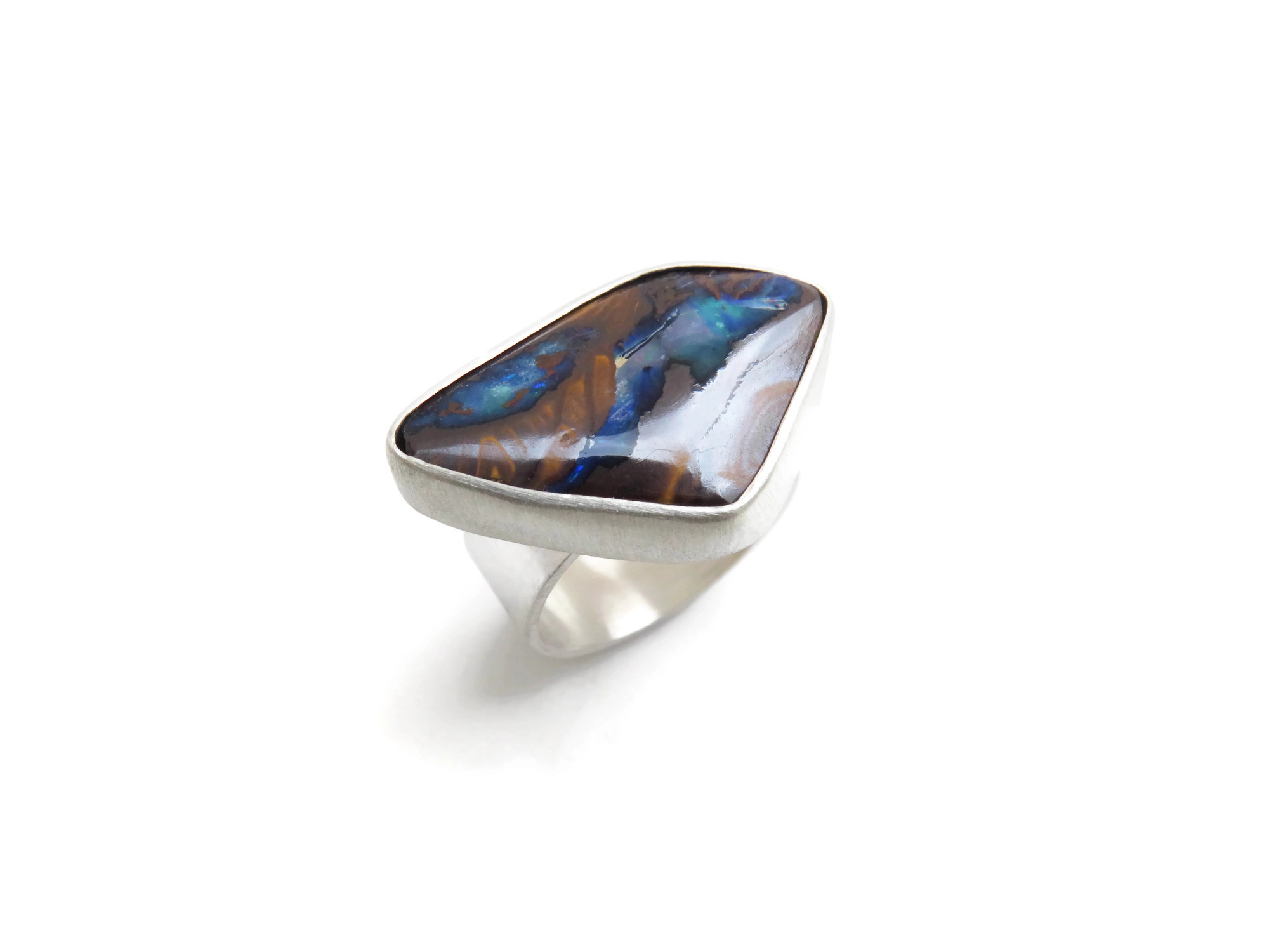 Unique Large Opal Adjustable Ring