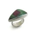 Adjustable Silver Ring with Ruby Zoisite