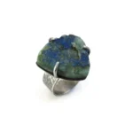 Rough Azurite Silver Ring