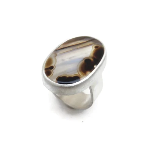 Translucent Agate Silver Ring