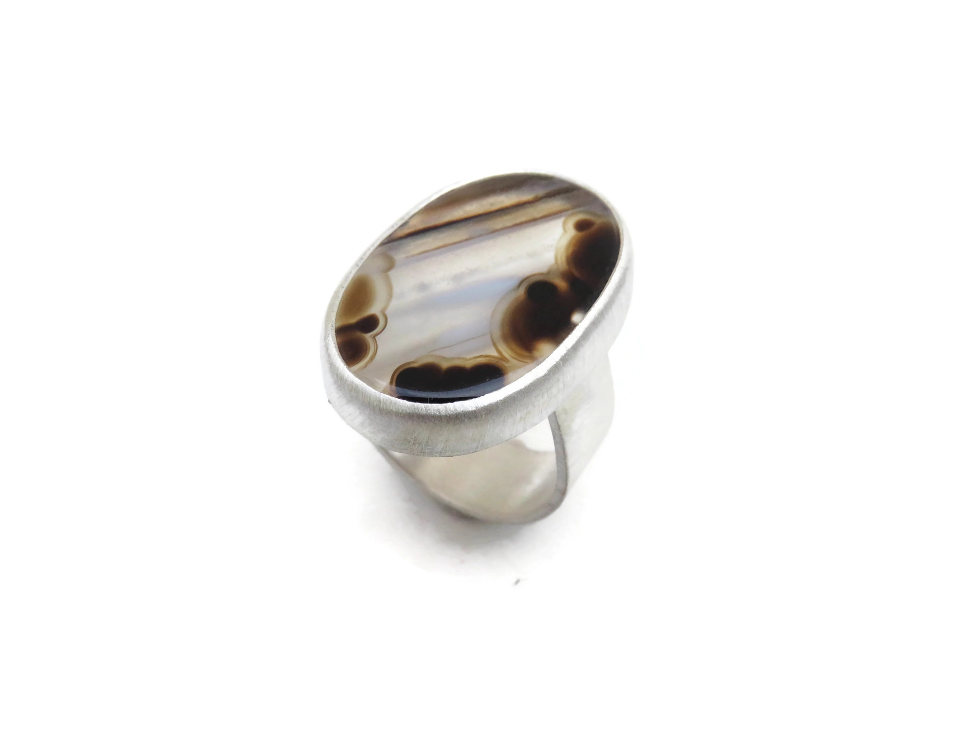 Translucent Agate Silver Ring