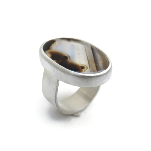 Translucent Agate Silver Ring