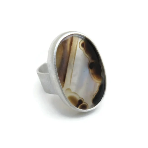 Translucent Agate Silver Ring