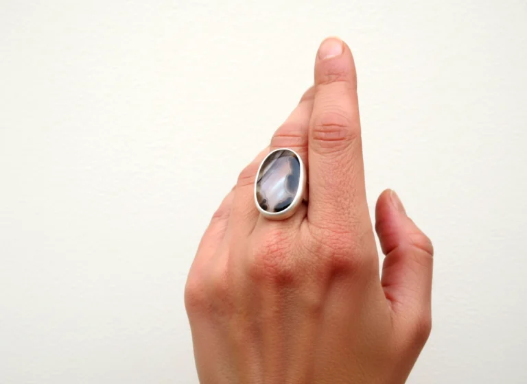 Translucent Agate Silver Ring
