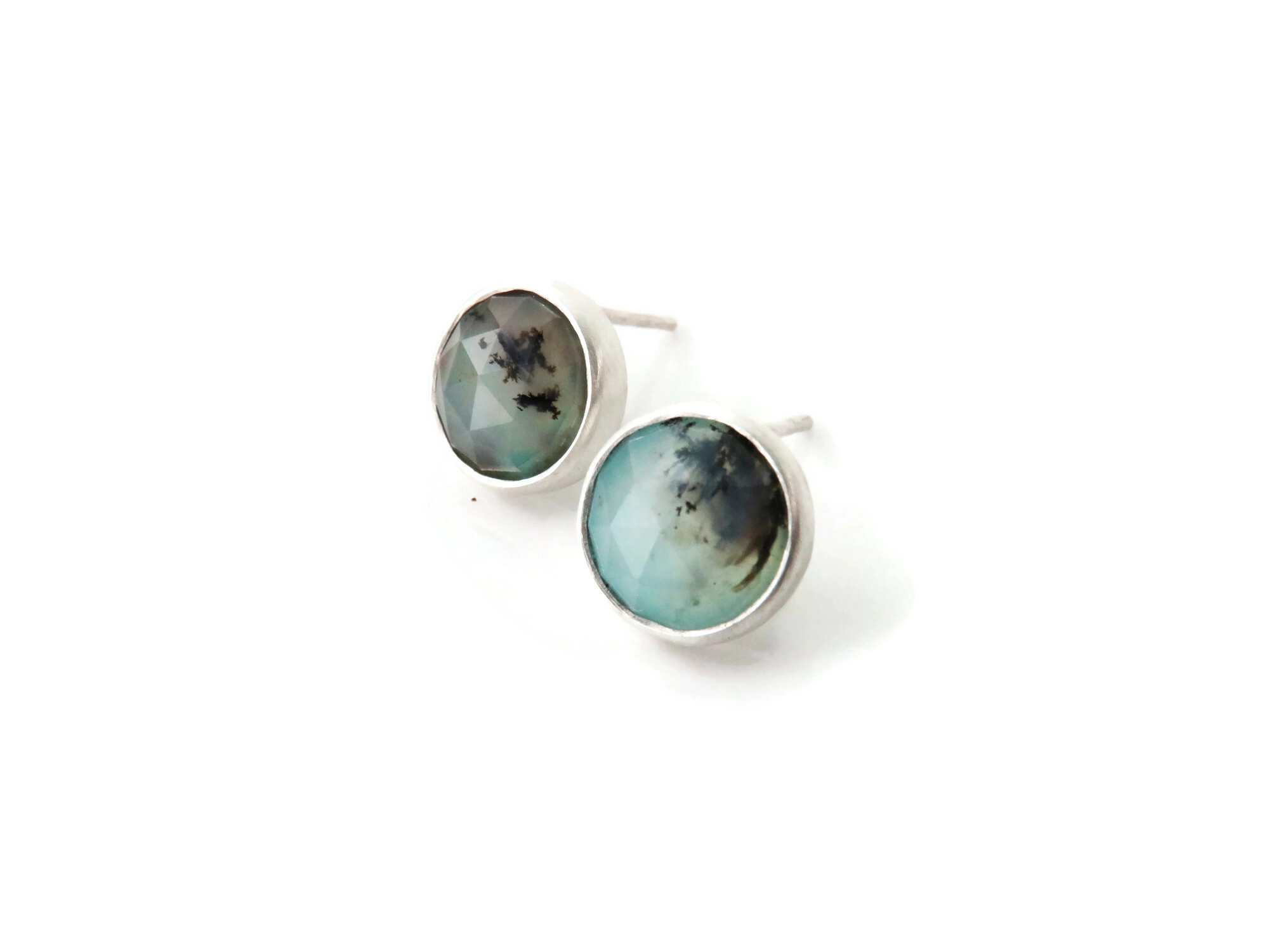 Opal Peruvian Silver Stud Earrings
