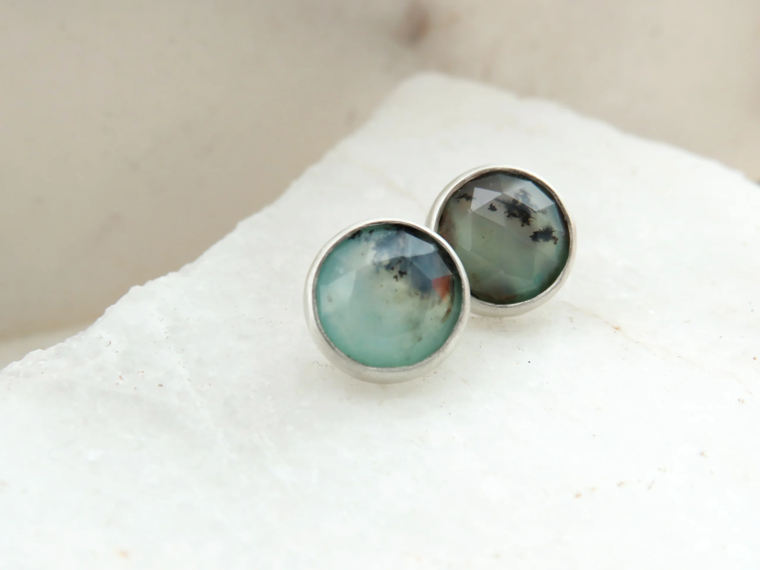 Opal Peruvian Silver Stud Earrings