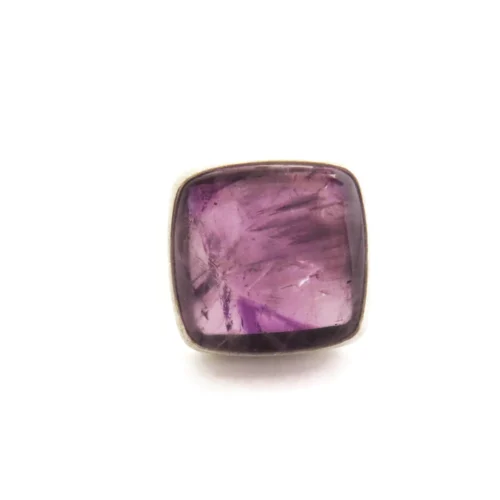Large Trapiche Amethyst Silver Ring