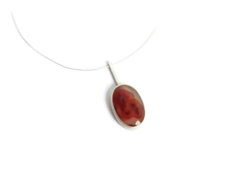 Carnelian Agate Silver Pendant