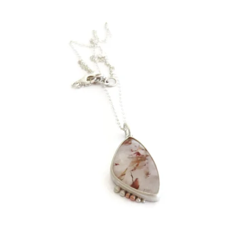 Red Rutilated Quartz Silver Pendant