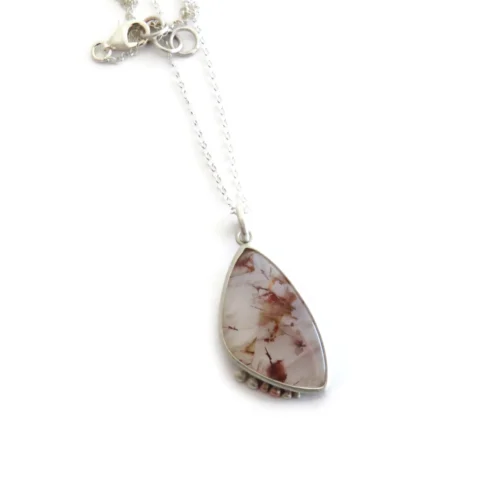 Red Rutilated Quartz Silver Pendant