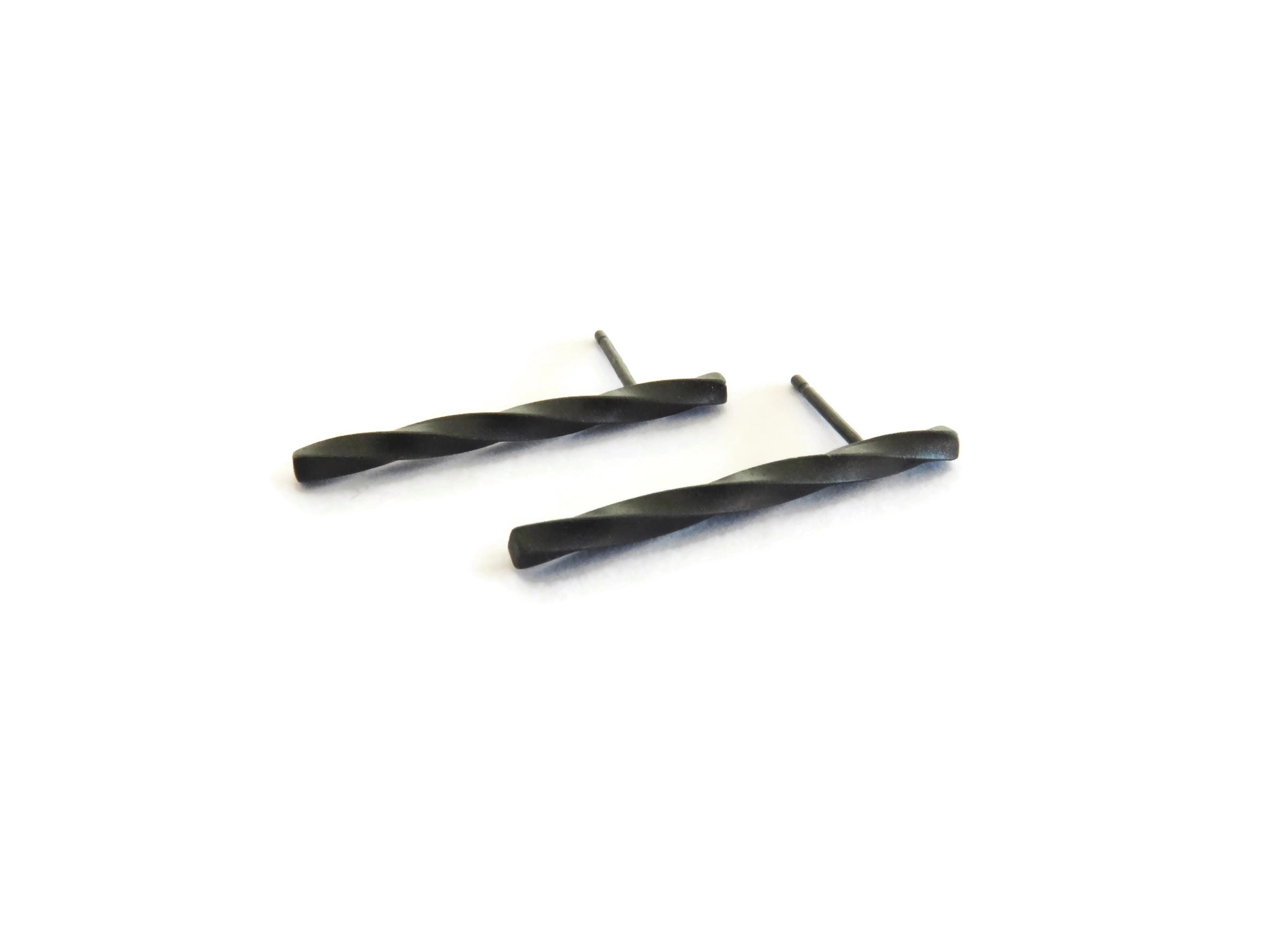 Minimalist Oxidized Silver Stud Earrings