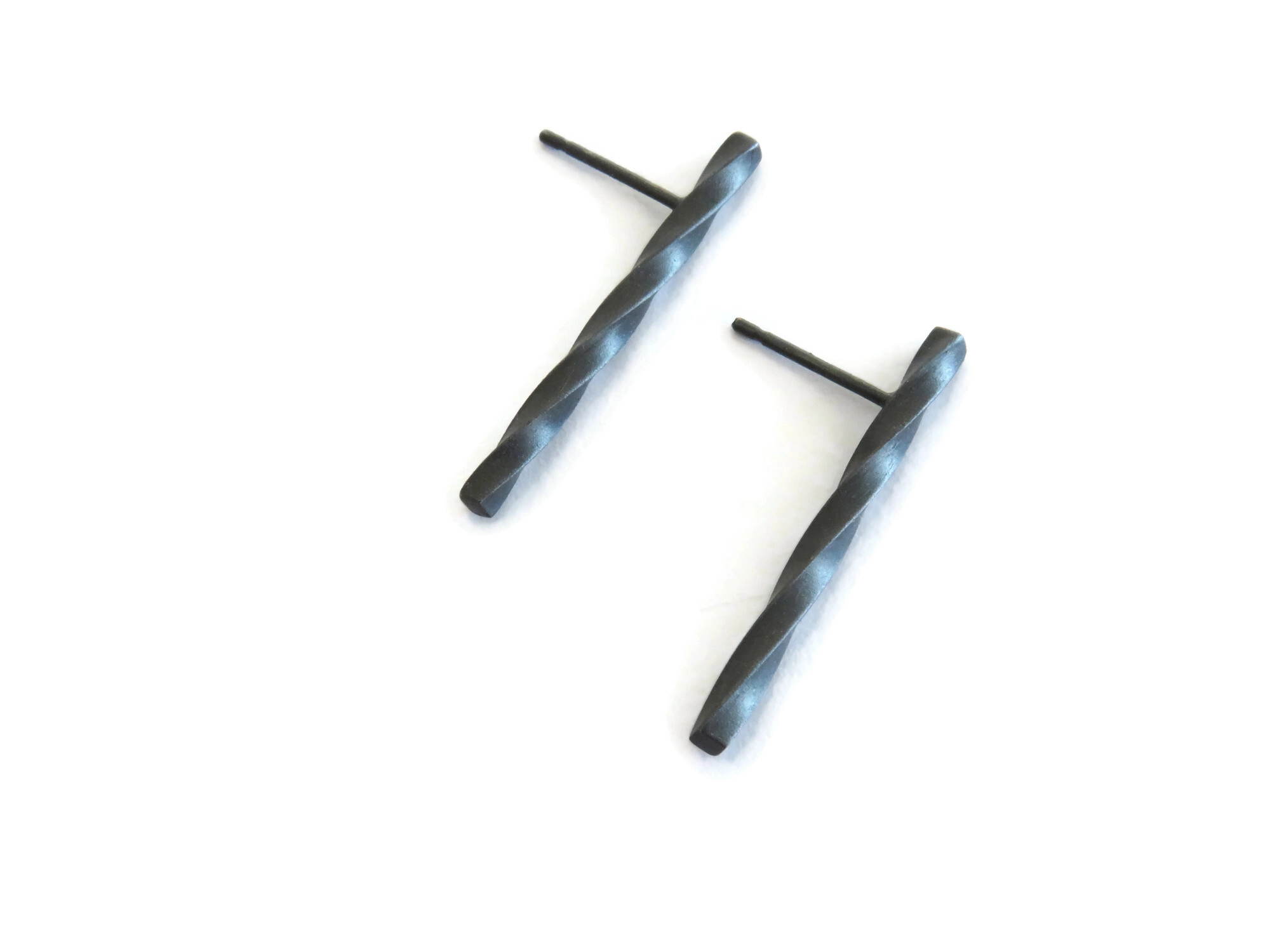Minimalist Oxidized Silver Stud Earrings