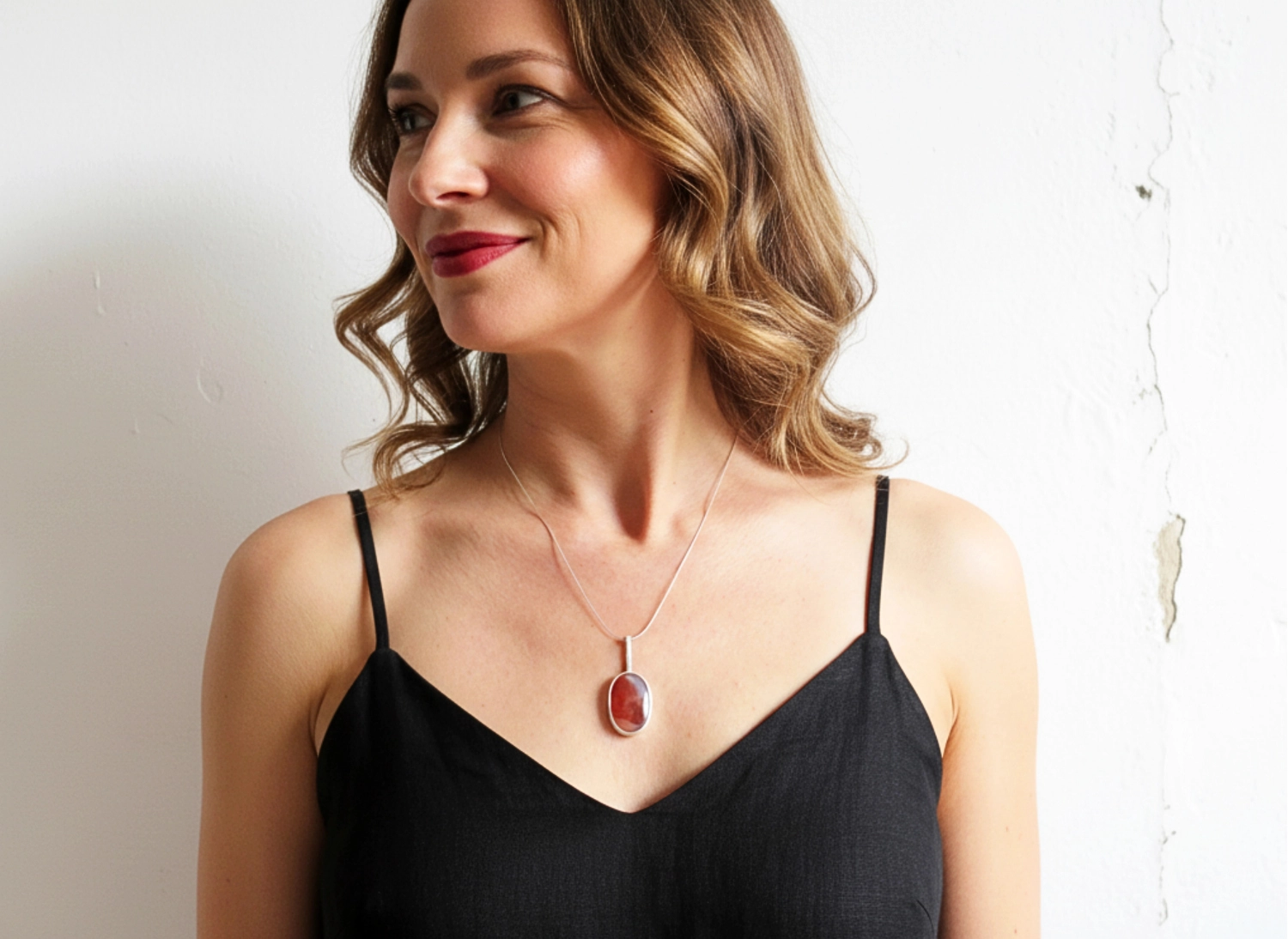 Carnelian Agate Silver Pendant