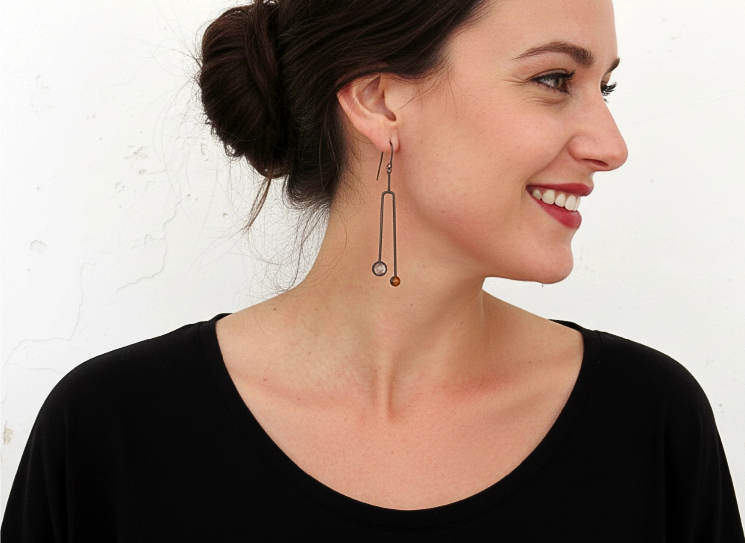 Blue and Orange Kyanite Earrings