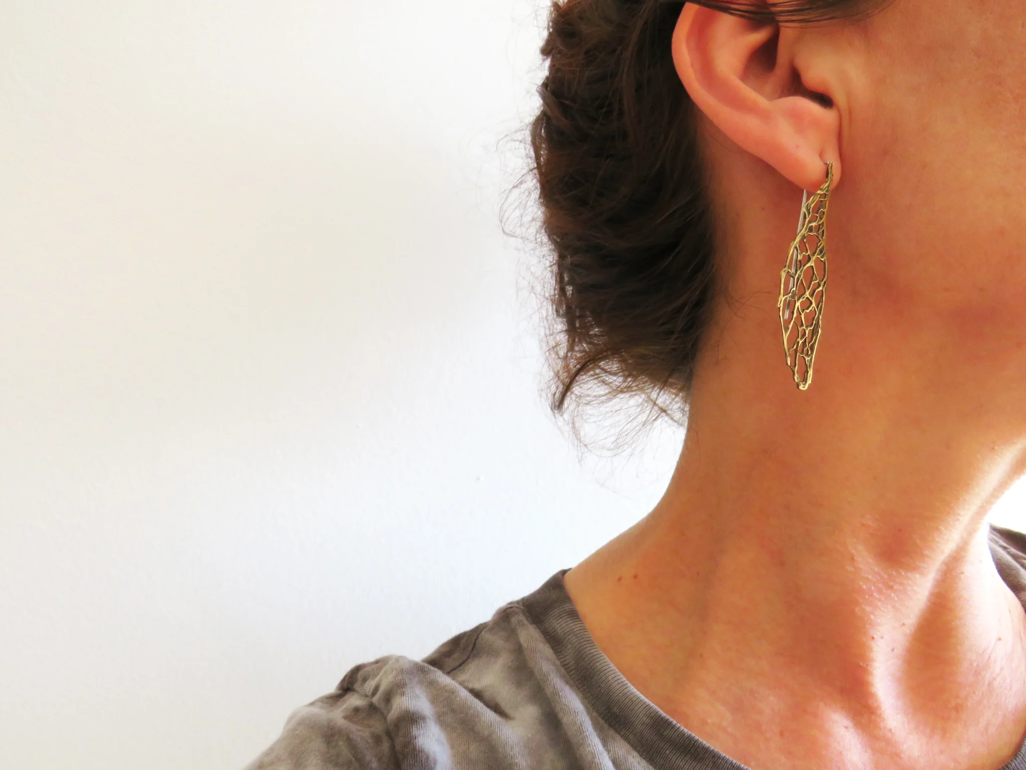 Organic Bronze Hook Earrings