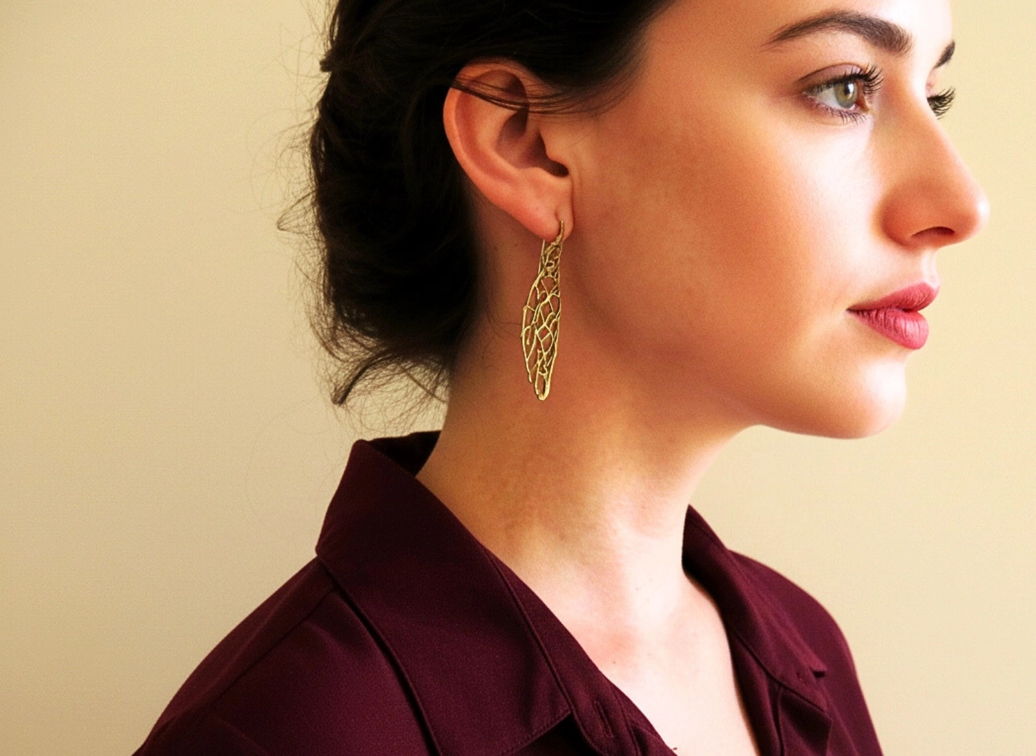 Organic Bronze Hook Earrings