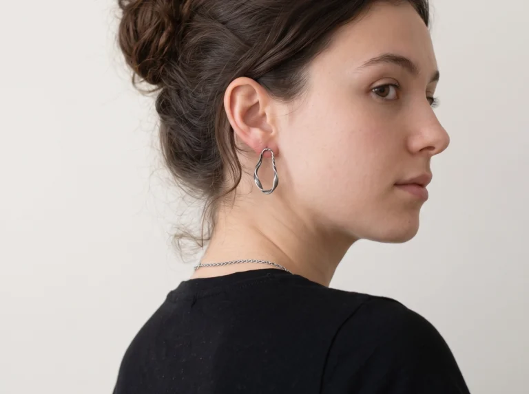 Oxidized Sculptural Silver Earrings