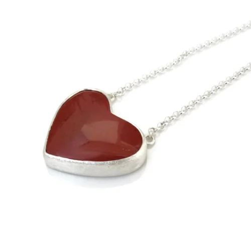 Red Jasper Heart Pendant