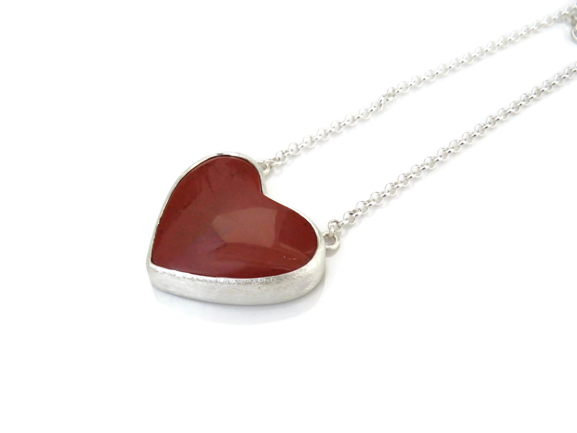 Red Jasper Heart Pendant