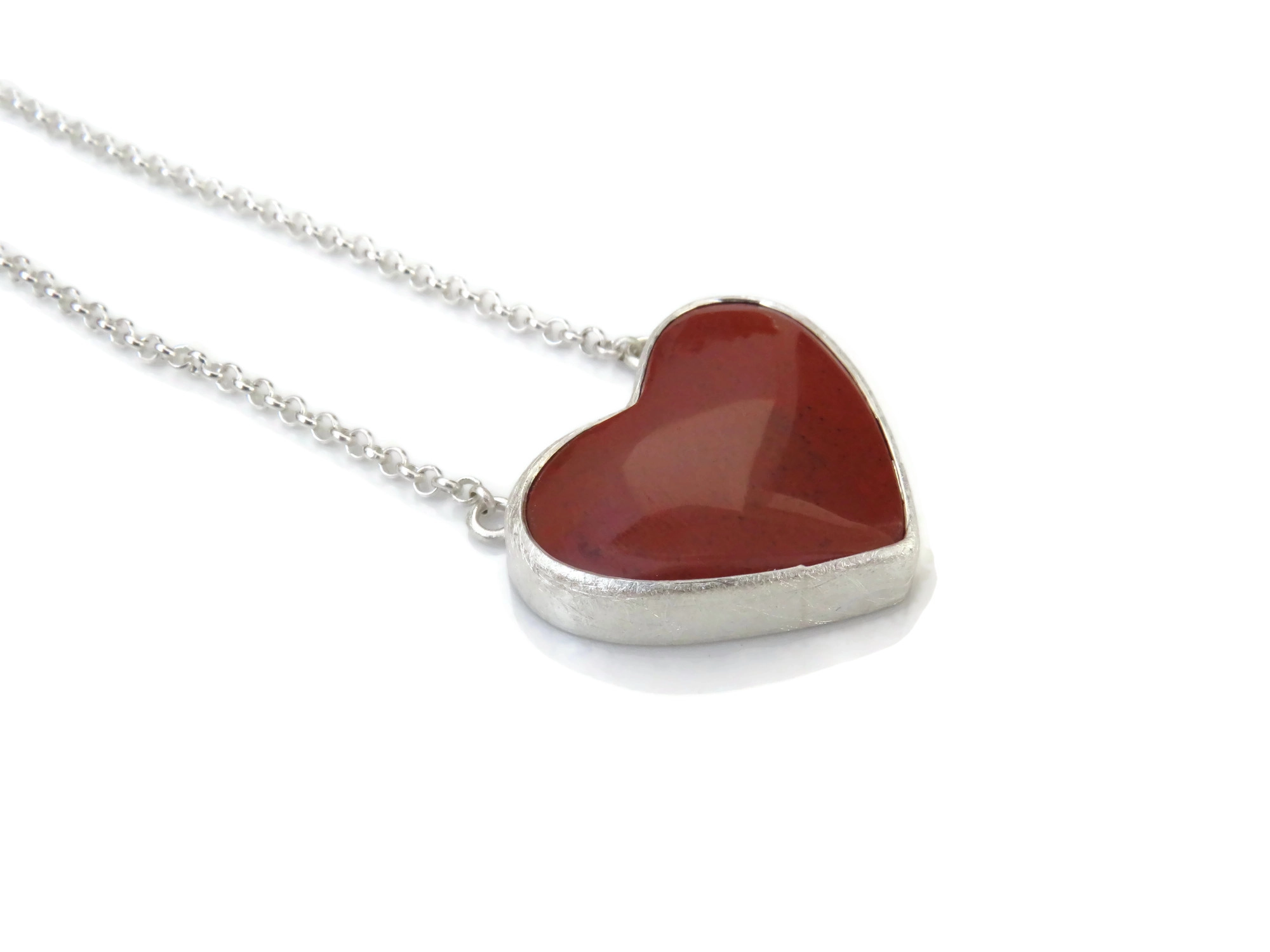Red Jasper Heart Pendant