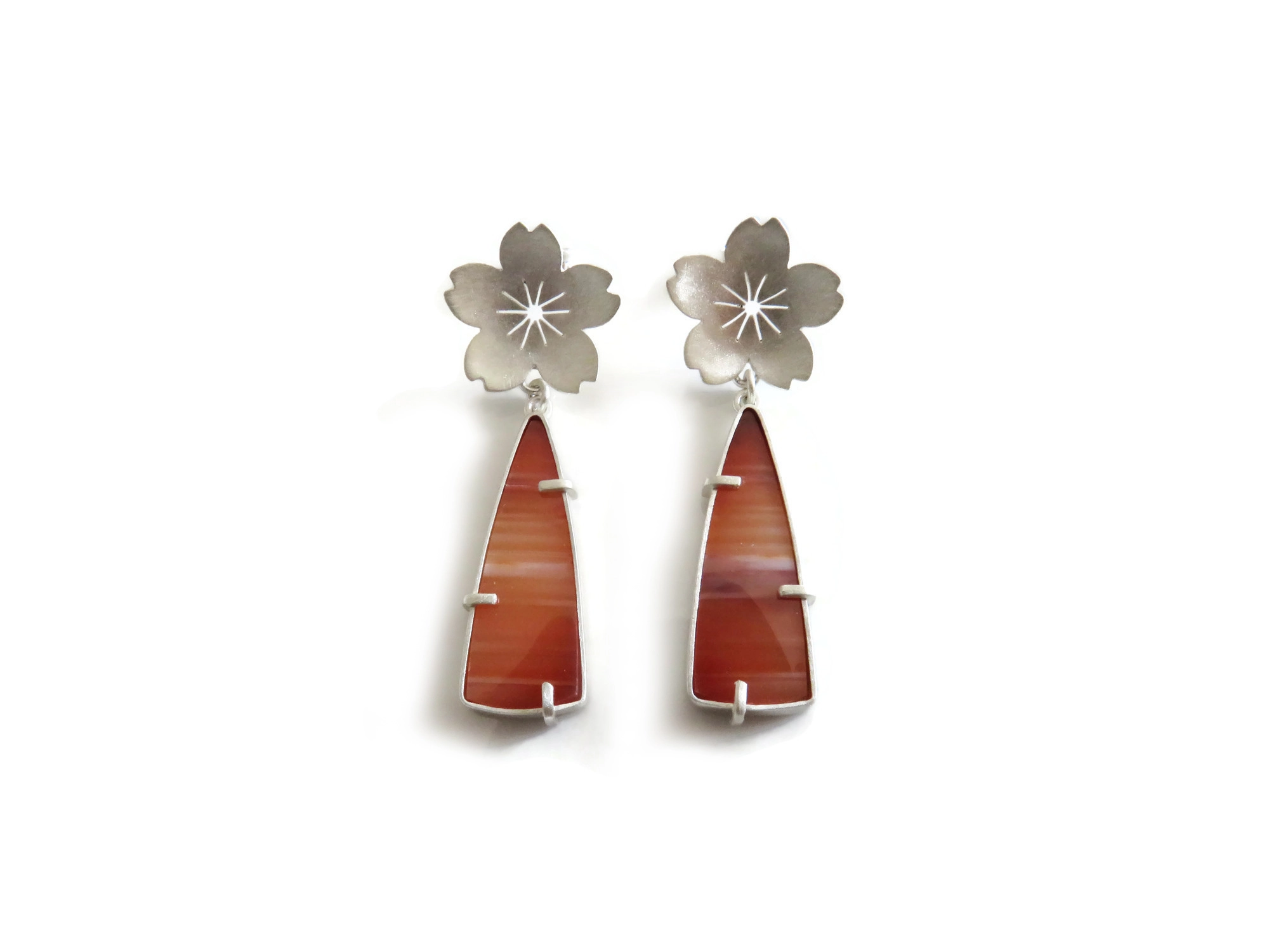 Carnelian Silver Earrings