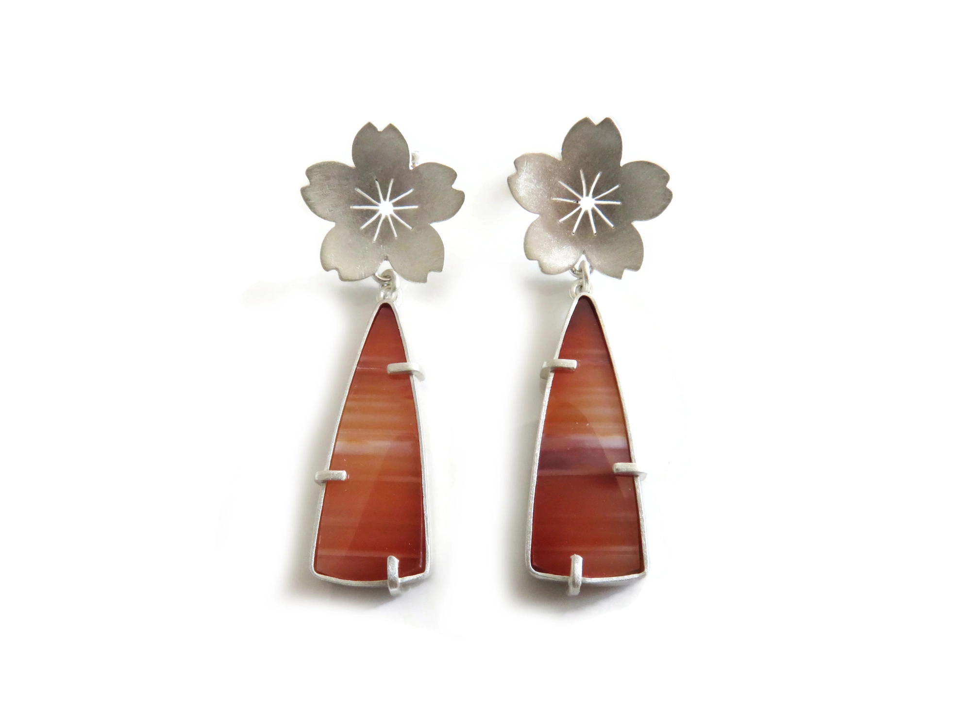 Carnelian Silver Earrings