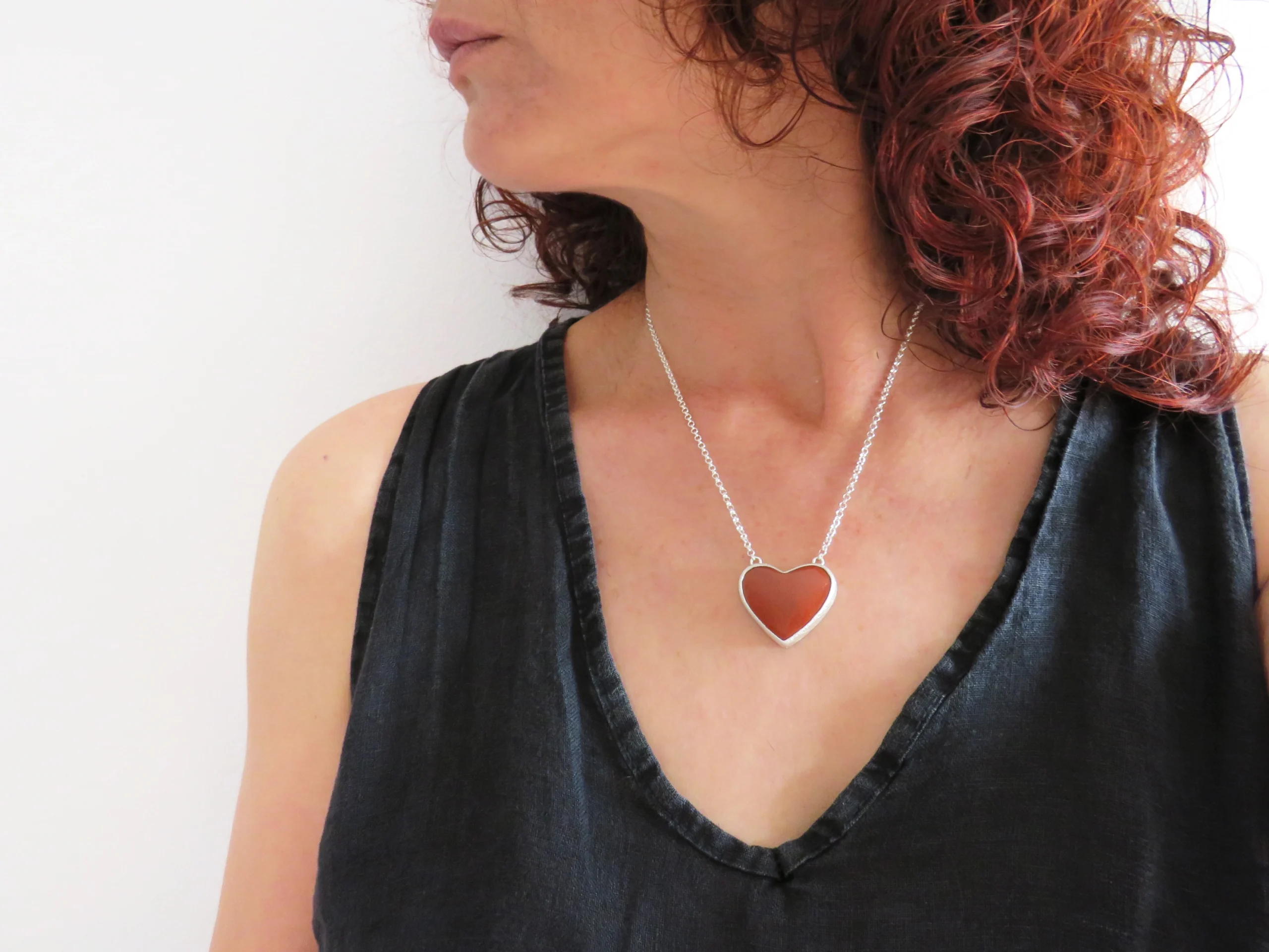 Red Jasper Heart Pendant