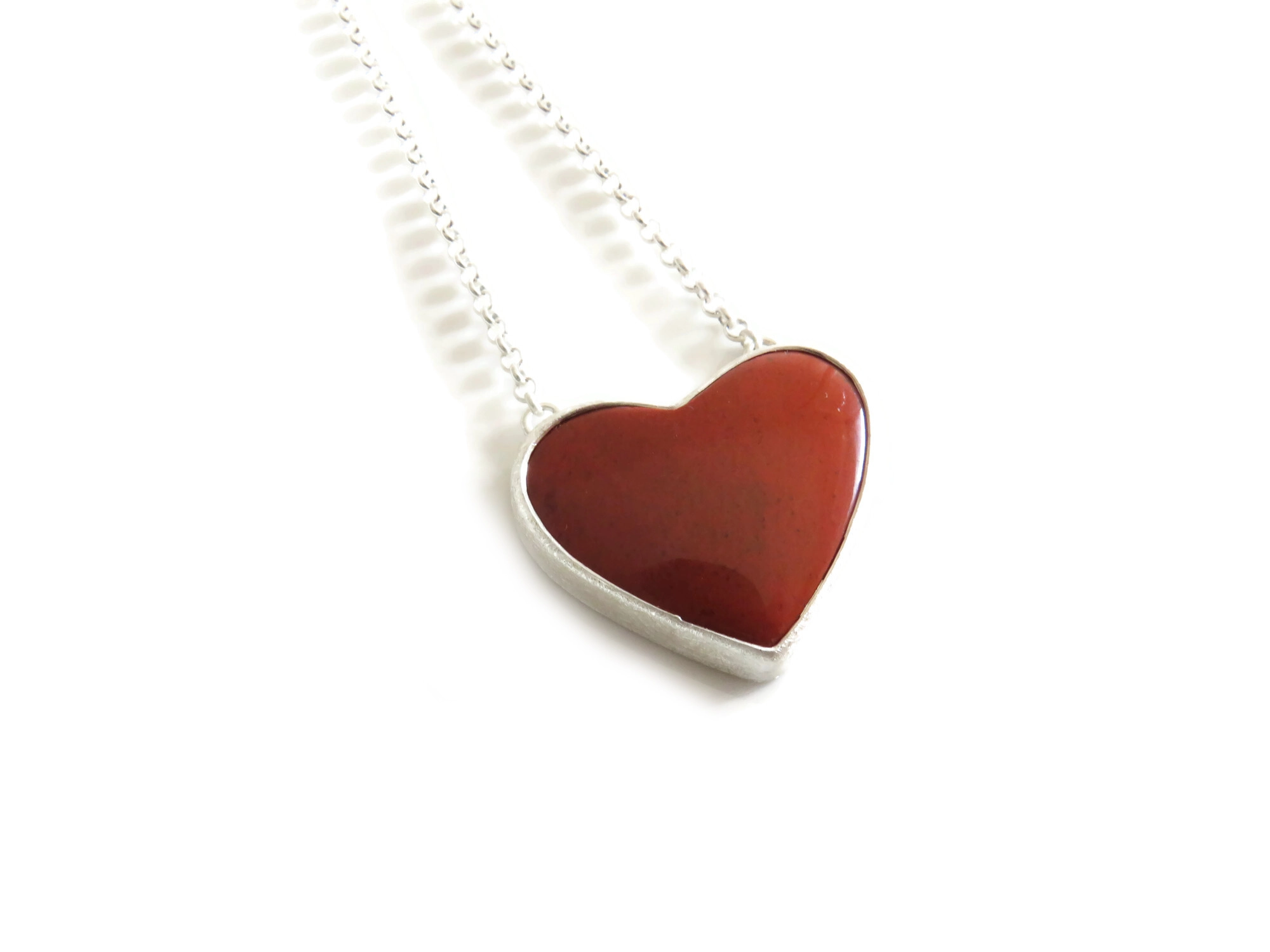Red Jasper Heart Pendant