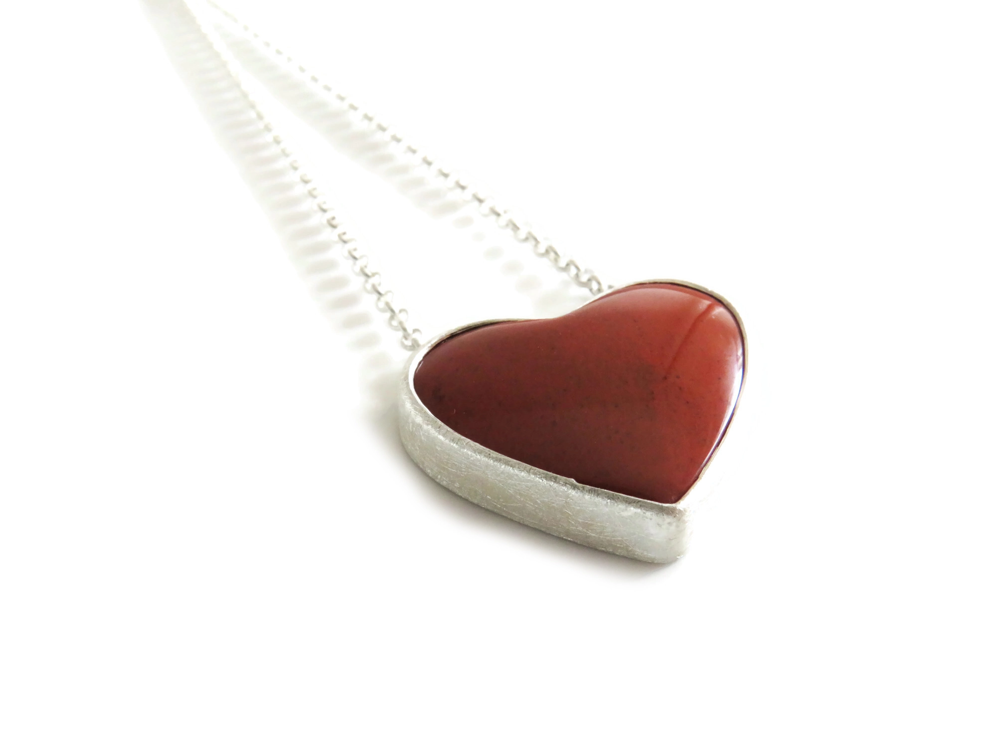 Red Jasper Heart Pendant