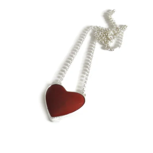 Red Jasper Heart Pendant
