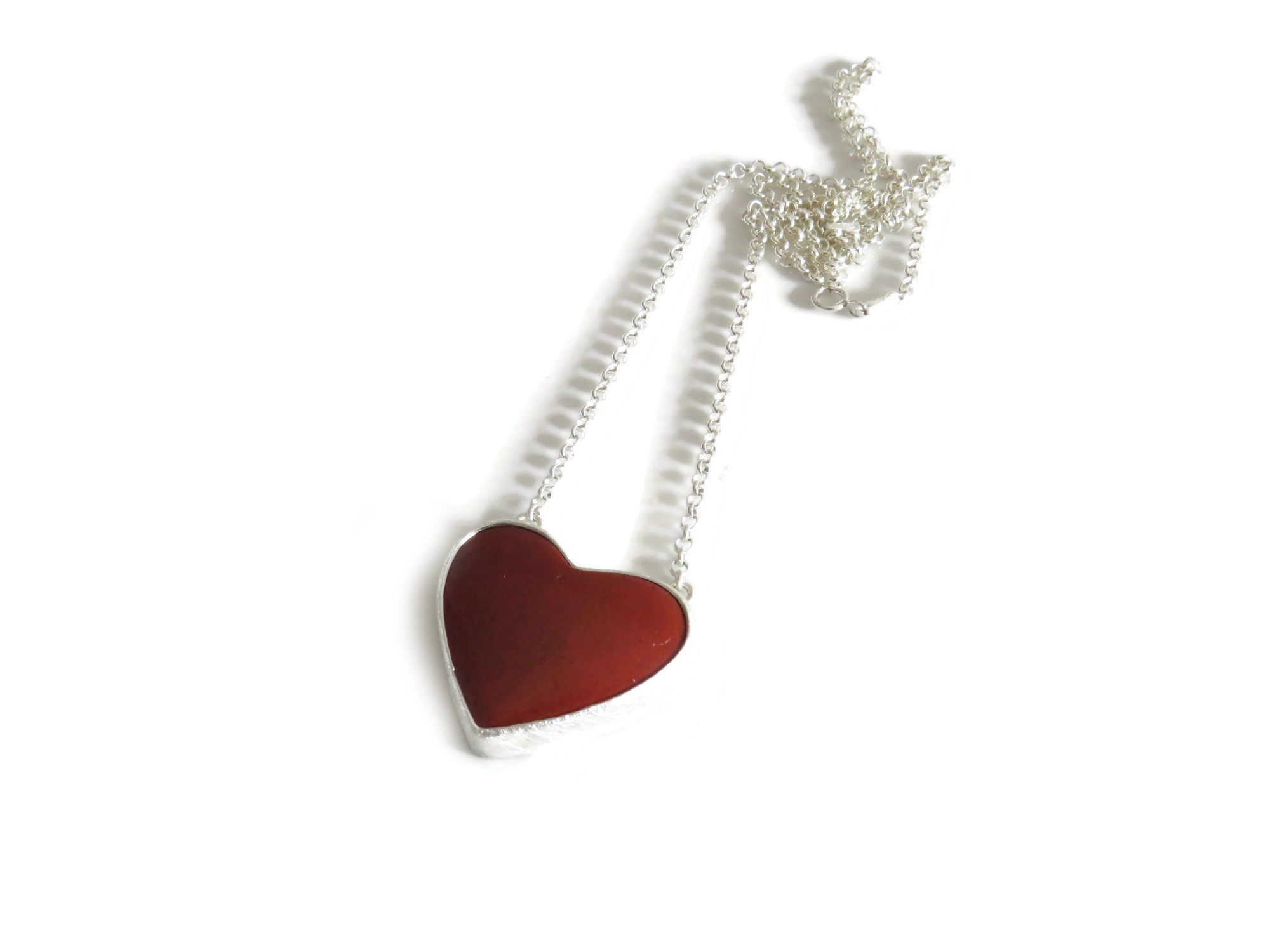 Red Jasper Heart Pendant