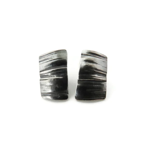 Organic Silver Stud Earrings