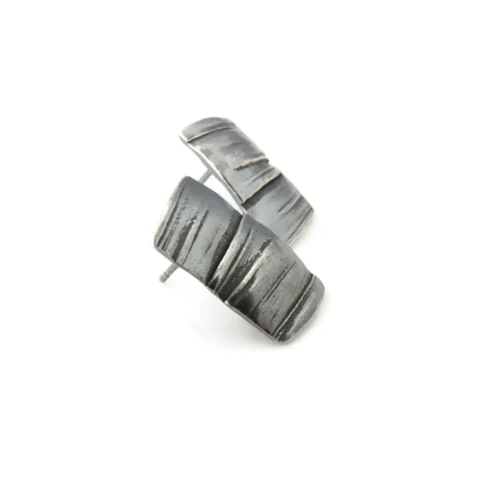 Organic Silver Stud Earrings